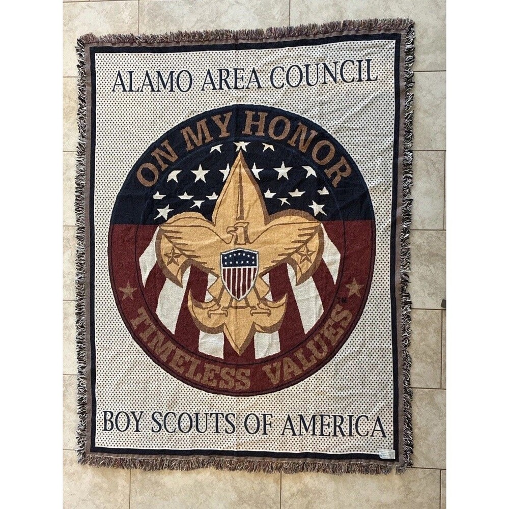 NWT Boy Scouts Of America Cotton Throw Blanket, Alamo Area Council, 100% Cotton - Picture 11 of 12